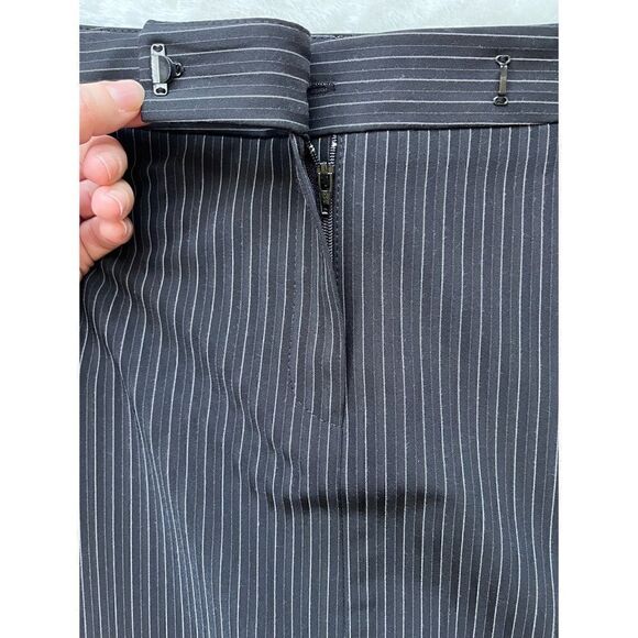 NWT LOUBEN Stretch Jet Black Pinstriped Pencil Skirt, Size 12 - Picture 9 of 11